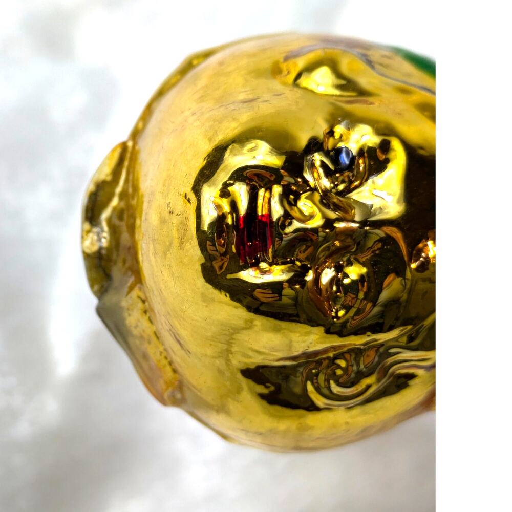 Pear Face Mercury Christmas Ornament Gold Child Antique West Germany Hand Blown - Picture 7 of 11